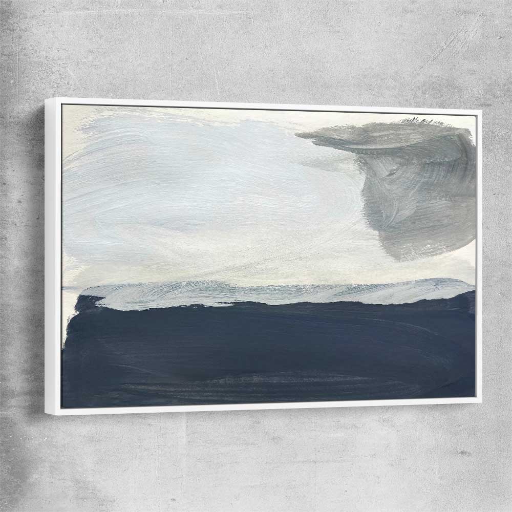 Still Waters white framed canvas - part of our high quality canvas abstract wall art collection