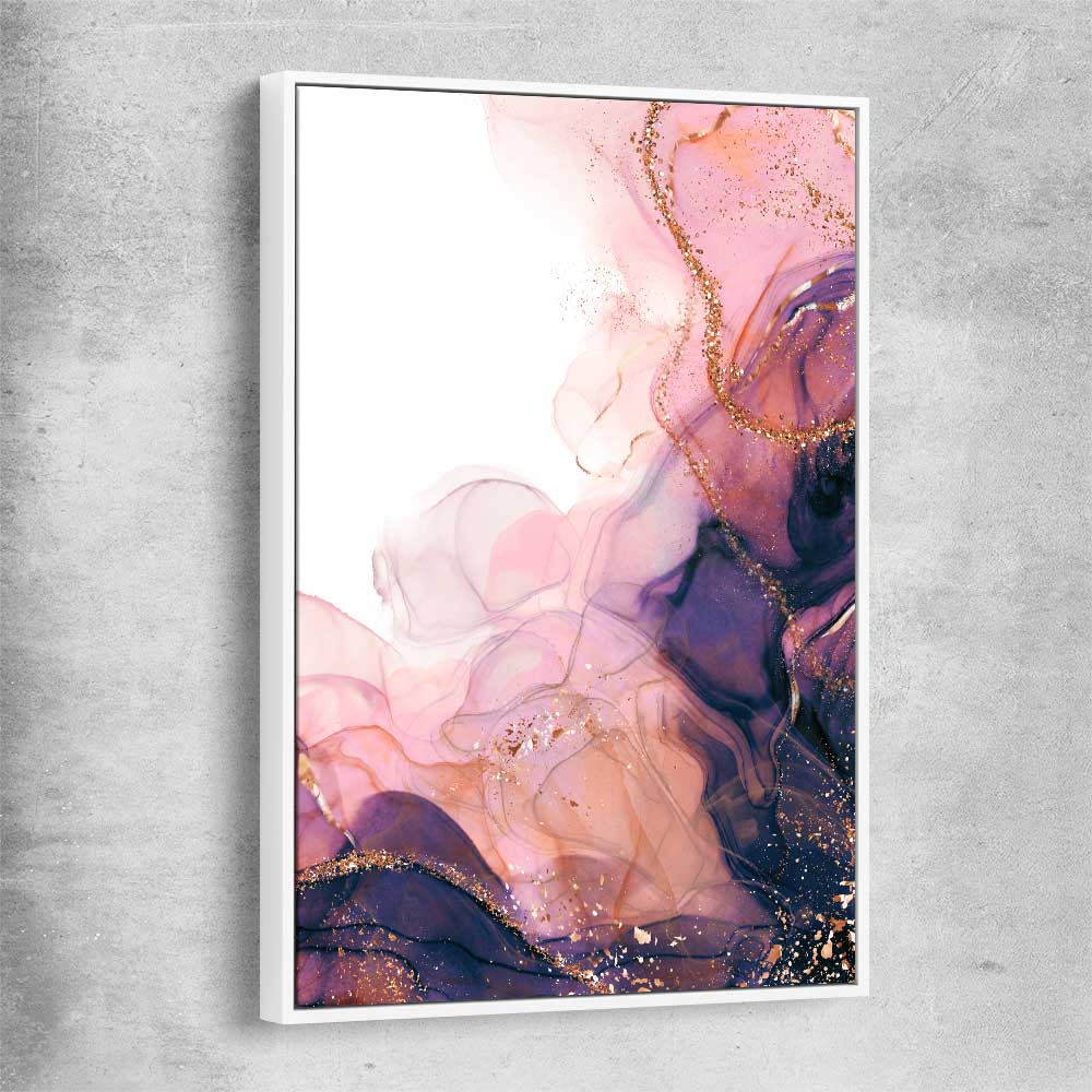 Violet Haze white framed canvas - part of our high quality canvas abstract wall art collection