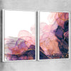 Violet Haze Pair white framed canvas - part of our high quality canvas abstract wall art collection