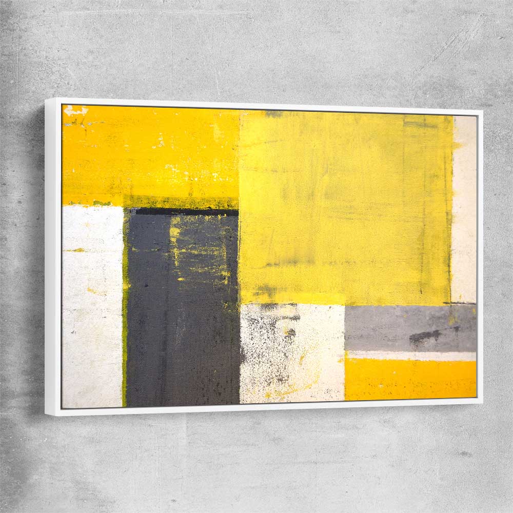 Yellow Texture white framed canvas - part of our high quality canvas abstract wall art collection