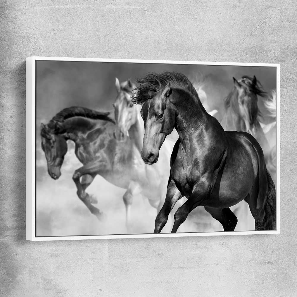 Animal wall art and canvas prints of Majestic Horse with white framed canvas