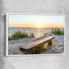 Beach and coastal wall art print of Baltic Sea Sunset with white framed canvas
