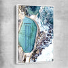 Beach and coastal wall art print of Bronte Rock Pool with white framed canvas