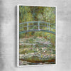 Classic wall art and canvas print of Water Lilies Pond Claude Monet with white framed canvas