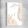 Beige Back white framed canvas - part of our high quality fashion canvas wall art and prints collection