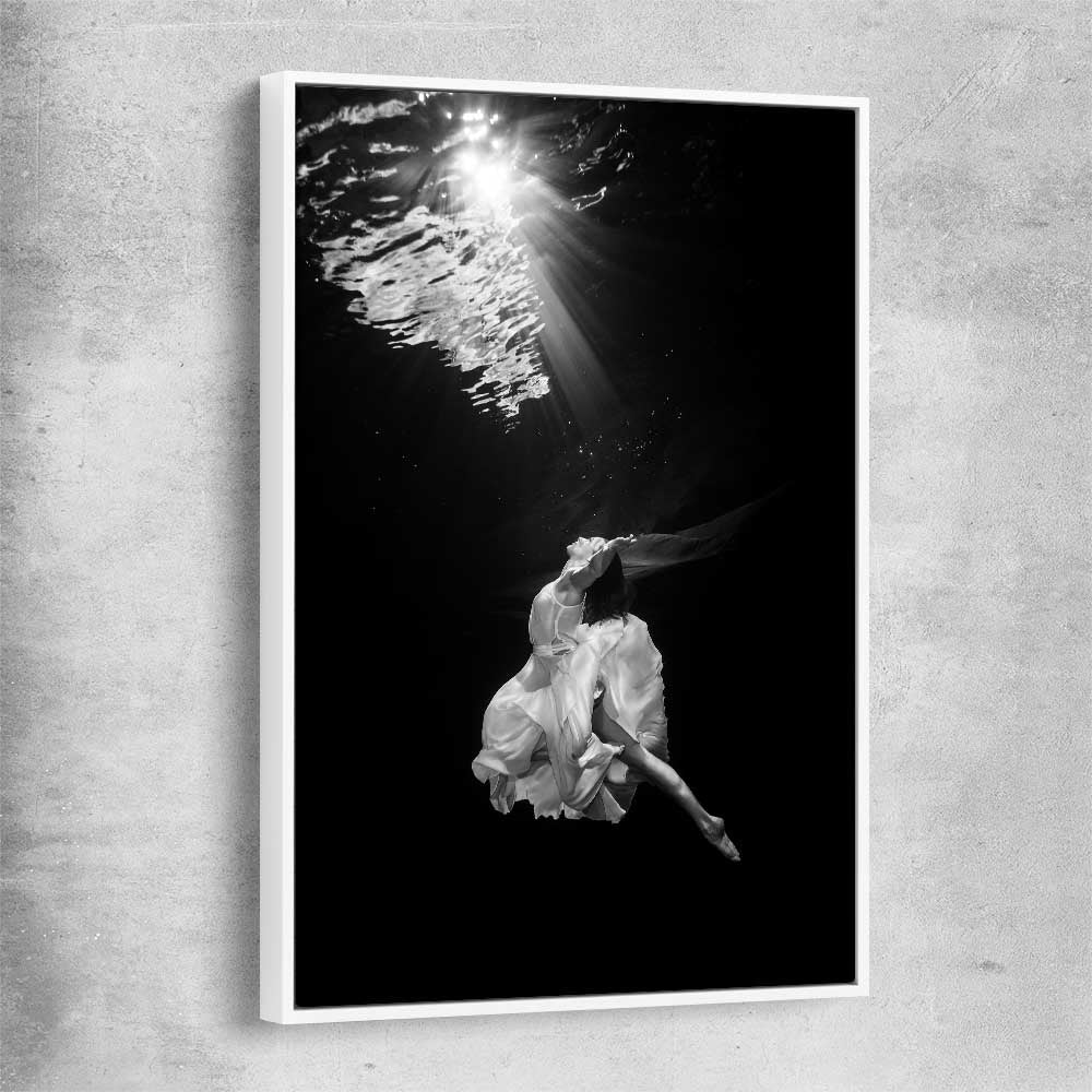 Breath white framed canvas - part of our high quality fashion canvas wall art and prints collection