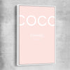 Coco Fashion Pink white framed canvas - part of our high quality fashion canvas wall art and prints collection