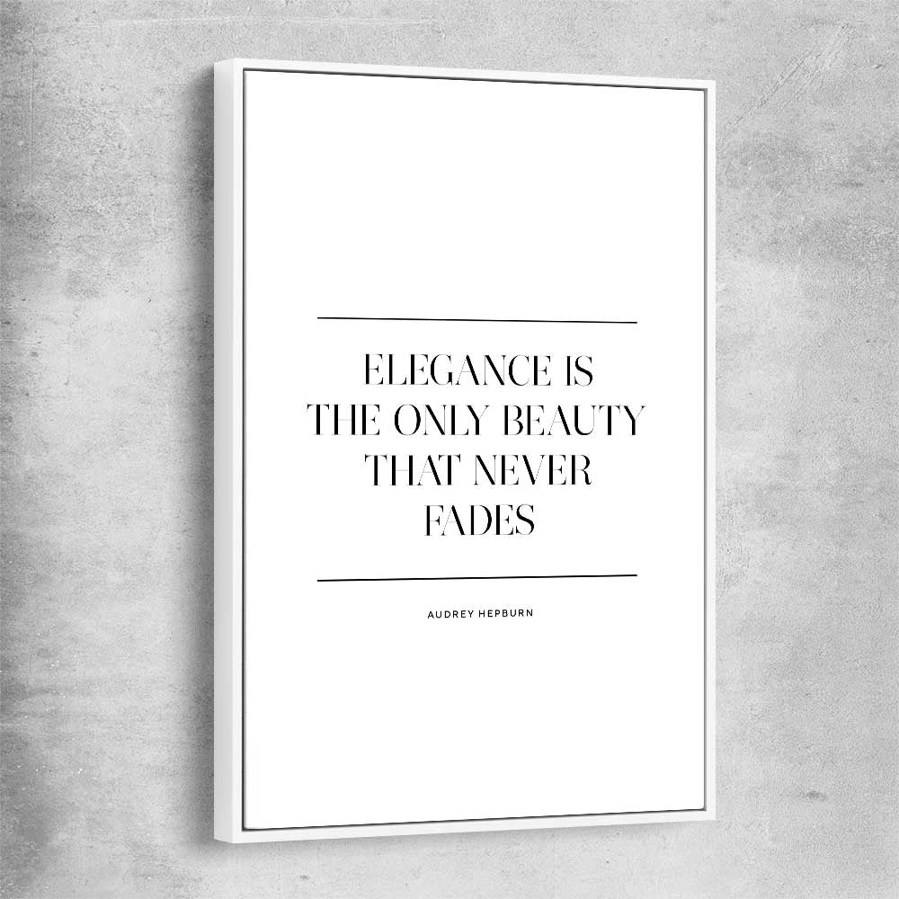 Elegance Beauty white framed canvas - part of our high quality fashion canvas wall art and prints collection