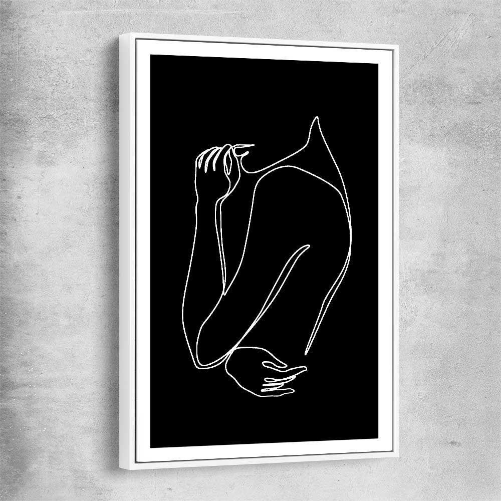 Gentle Hold Invert white framed canvas - part of our high quality fashion canvas wall art and prints collection