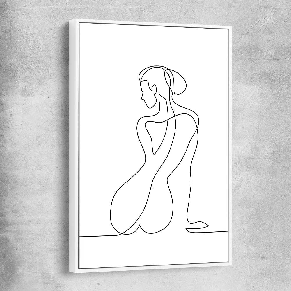 Pondering Thoughts white framed canvas - part of our high quality fashion canvas wall art and prints collection