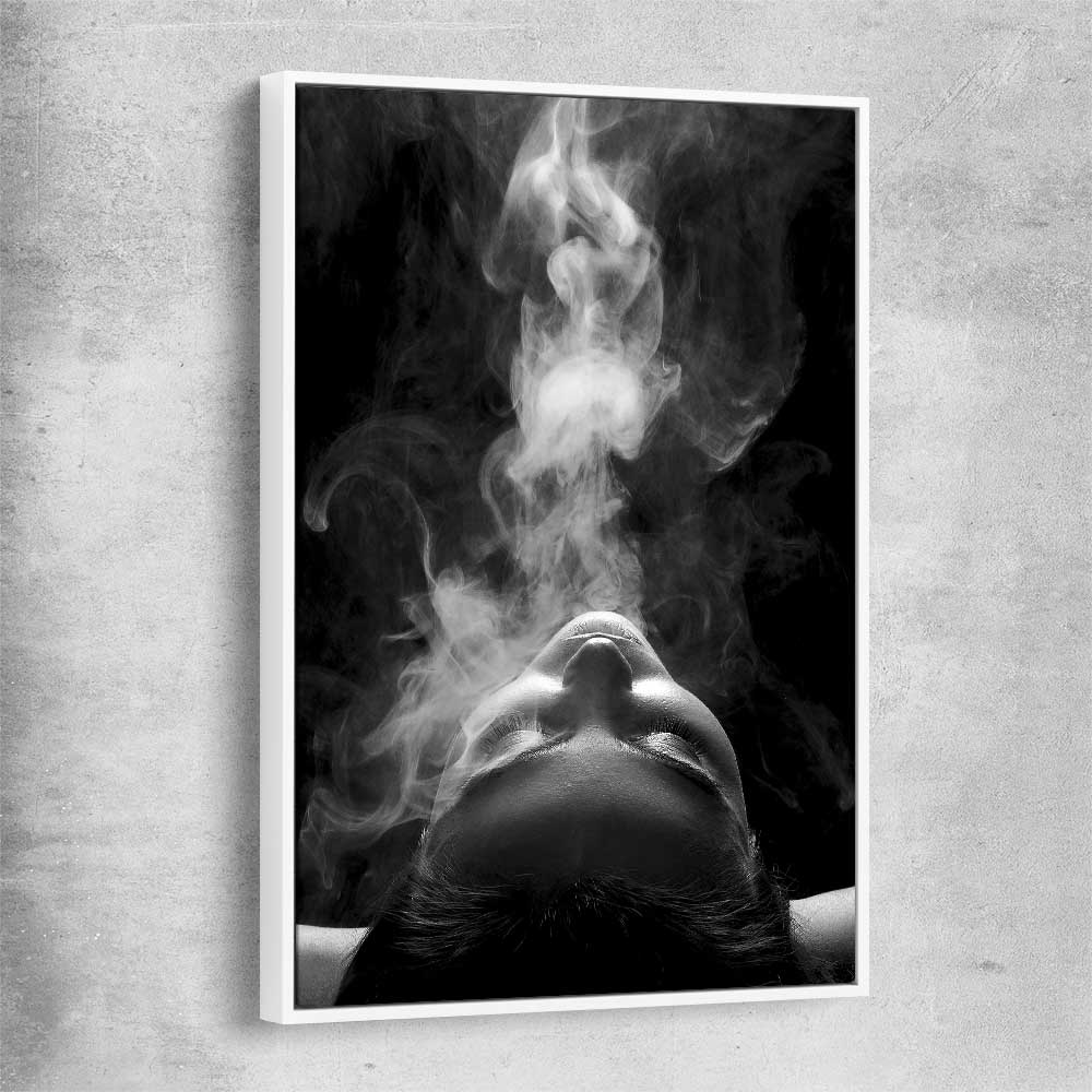 Smoke Haze white framed canvas - part of our high quality fashion canvas wall art and prints collection