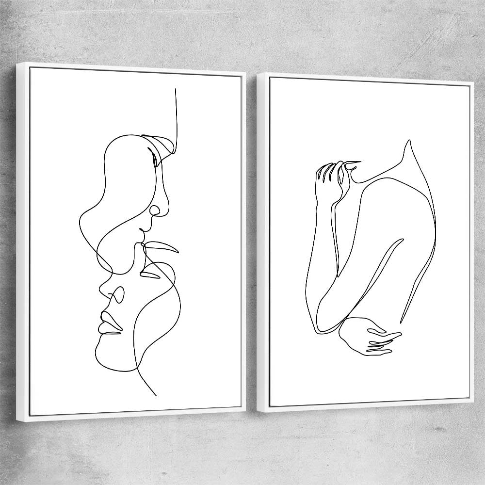 Warmth Pair white framed canvas - part of our high quality fashion canvas wall art and prints collection