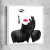 Watercolour Portrait white framed canvas - part of our high quality fashion canvas wall art and prints collection