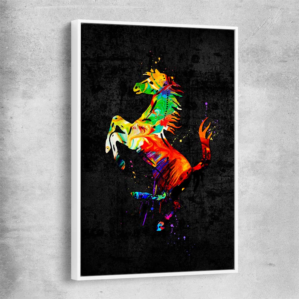 Inspirational wall art print of Fast Colours with white framed canvas
