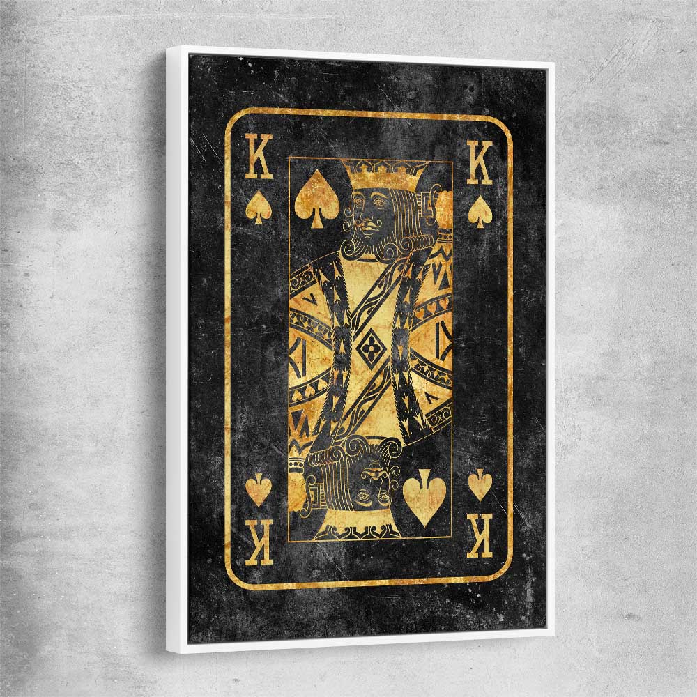 King of Spades white framed canvas - part of our high quality fashion canvas wall art and prints collection