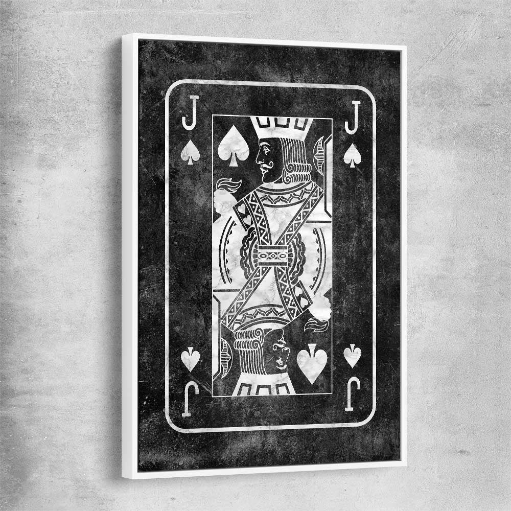 Inspirational wall art print of Marble Jack with white framed canvas