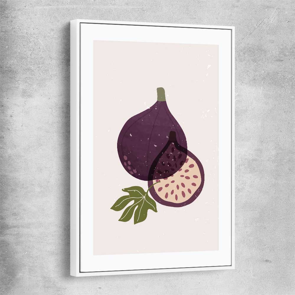 Purple Fig white framed canvas is a colourful and stylish canvas wall art and print suited for the kitchen area