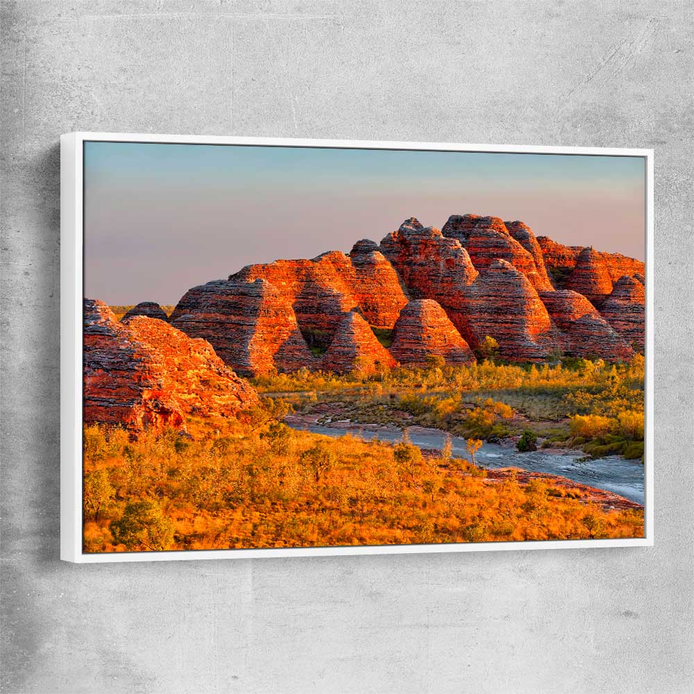 Floral print of Bungle Bungles with white framed canvas