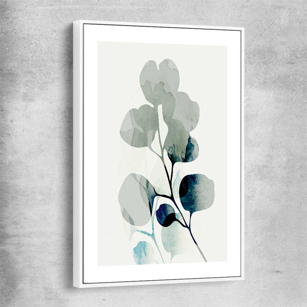 Floral print of Floral Texture One with white framed canvas