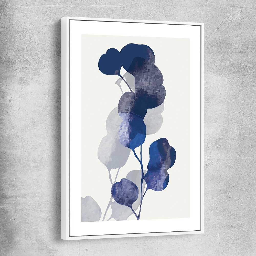 Floral print of Floral Texture Three with white framed canvas