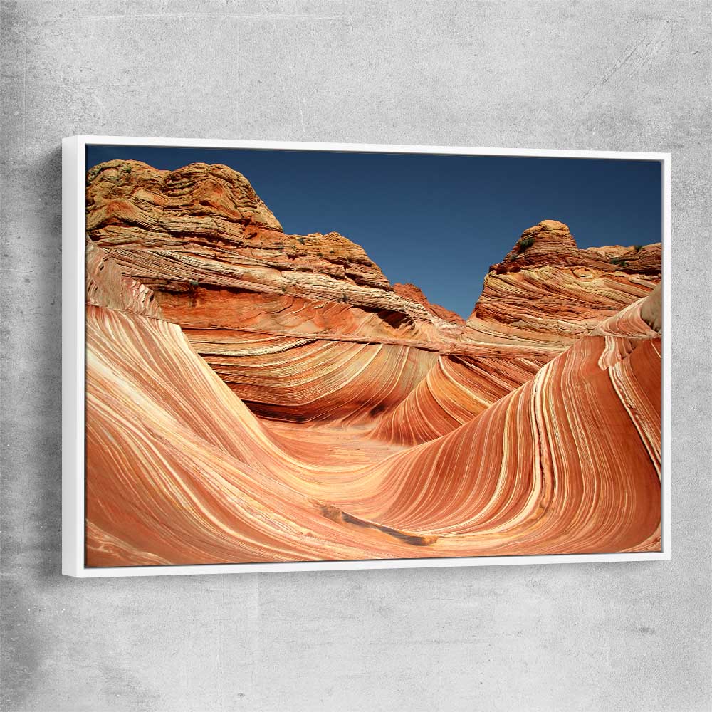 Floral print of Vermilion Cliffs with white framed canvas