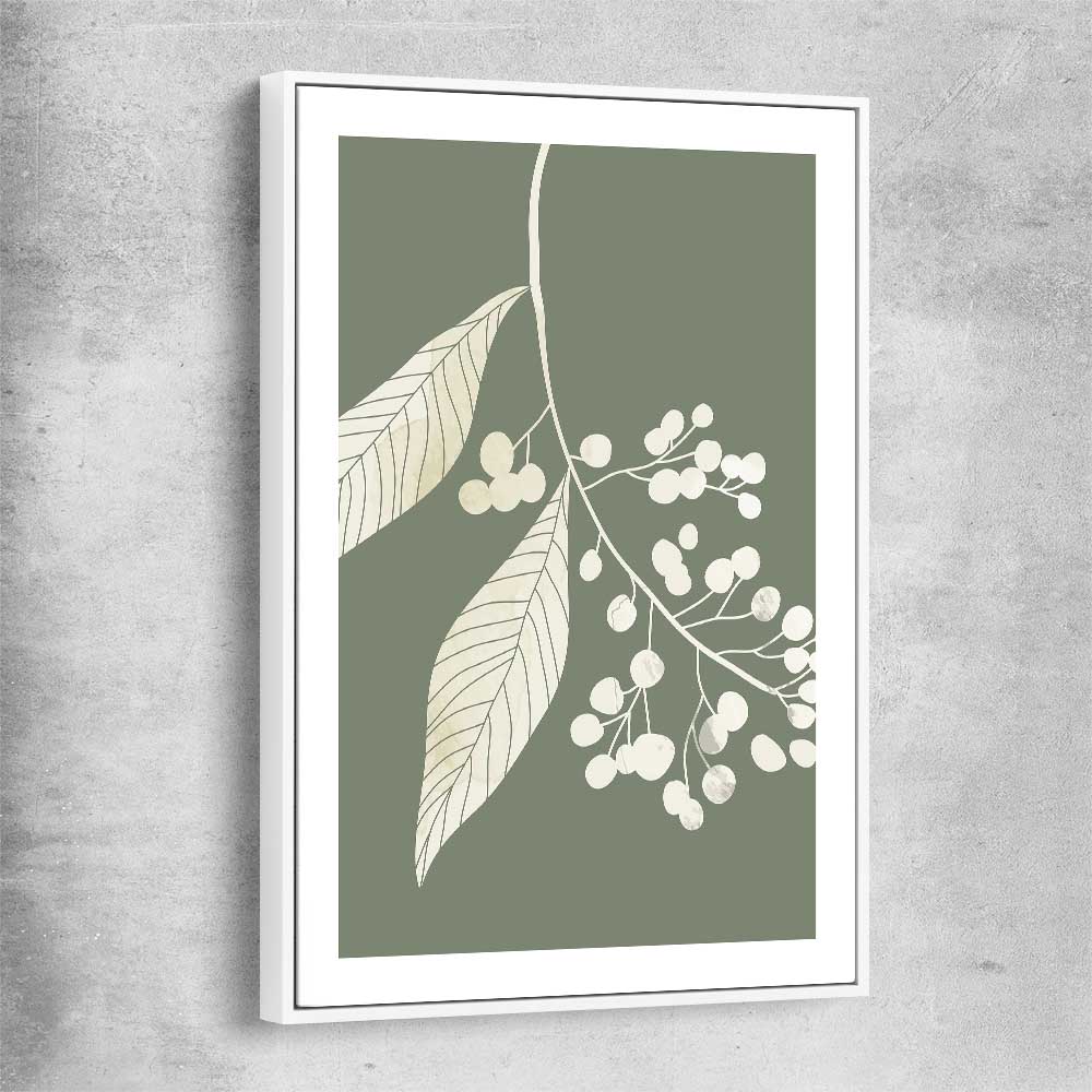 Floral print of Vintage Floral One with white framed canvas