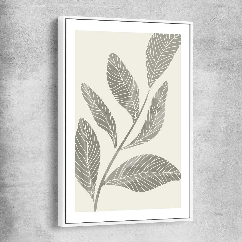 Floral print of Vintage Floral Three with white framed canvas