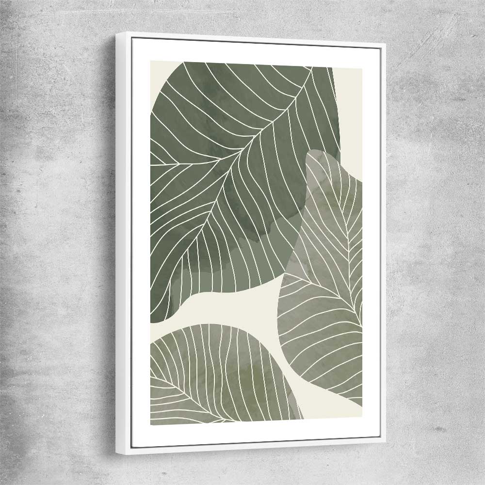 Floral print of Vintage Floral Two with white framed canvas