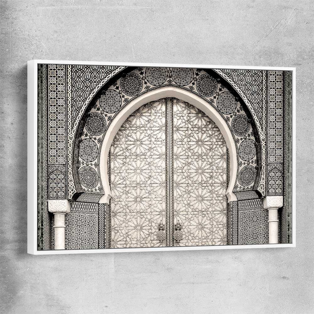 Ancient Morocco white framed canvas is a high quality print in our city skyline, travel prints and maps collection