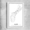 Hagatna City white framed canvas is a high quality print in our city skyline, travel prints and maps collection