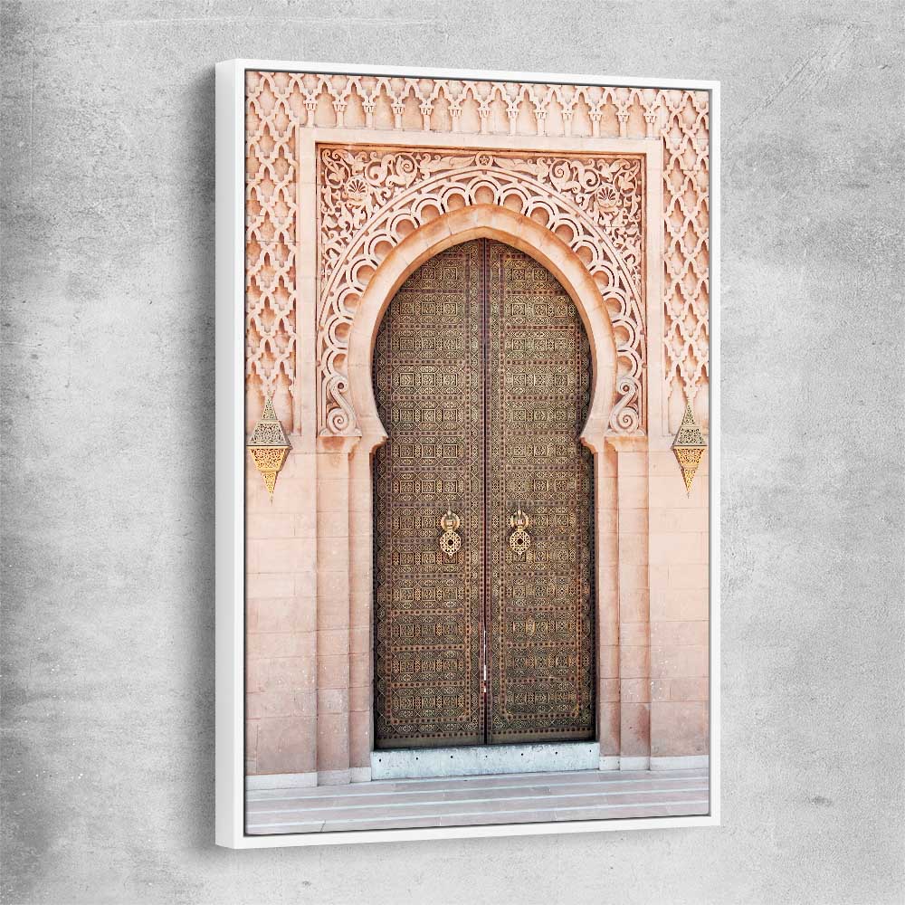 Majestic Door white framed canvas is a high quality print in our city skyline, travel prints and maps collection