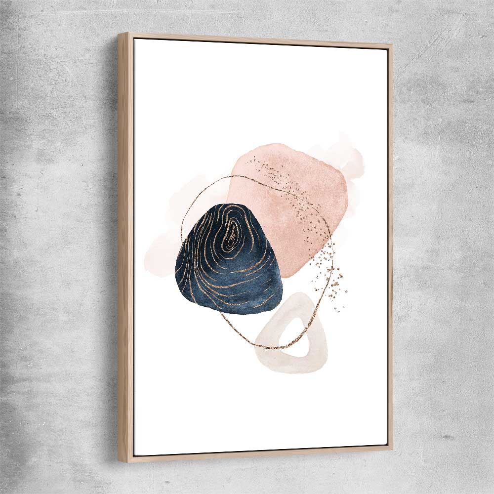 Abstract Circles raw oak framed canvas - part of our high quality canvas abstract wall art collection