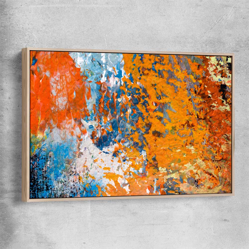 Autumn Colours raw oak framed canvas - part of our high quality canvas abstract wall art collection