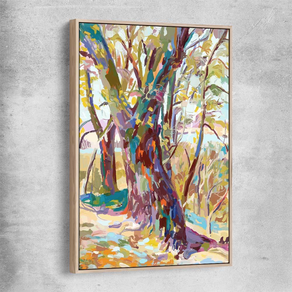 Autumn Leaves raw oak framed canvas - part of our high quality canvas abstract wall art collection
