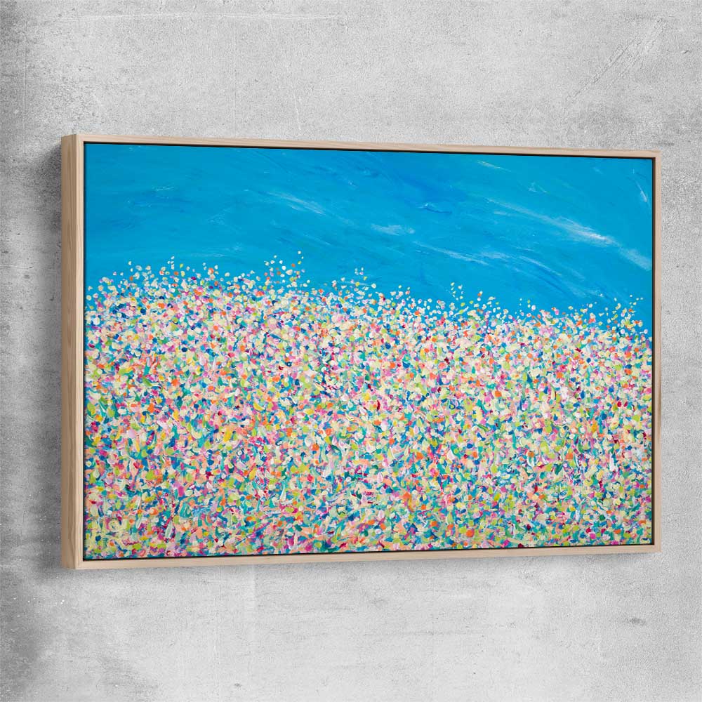 Banks of Atlantics raw oak framed canvas - part of our high quality canvas abstract wall art collection
