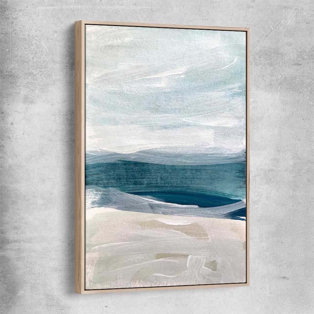 Beach Shades raw oak framed canvas - part of our high quality canvas abstract wall art collection