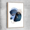 Blue Ivory Two raw oak framed canvas - part of our high quality canvas abstract wall art collection
