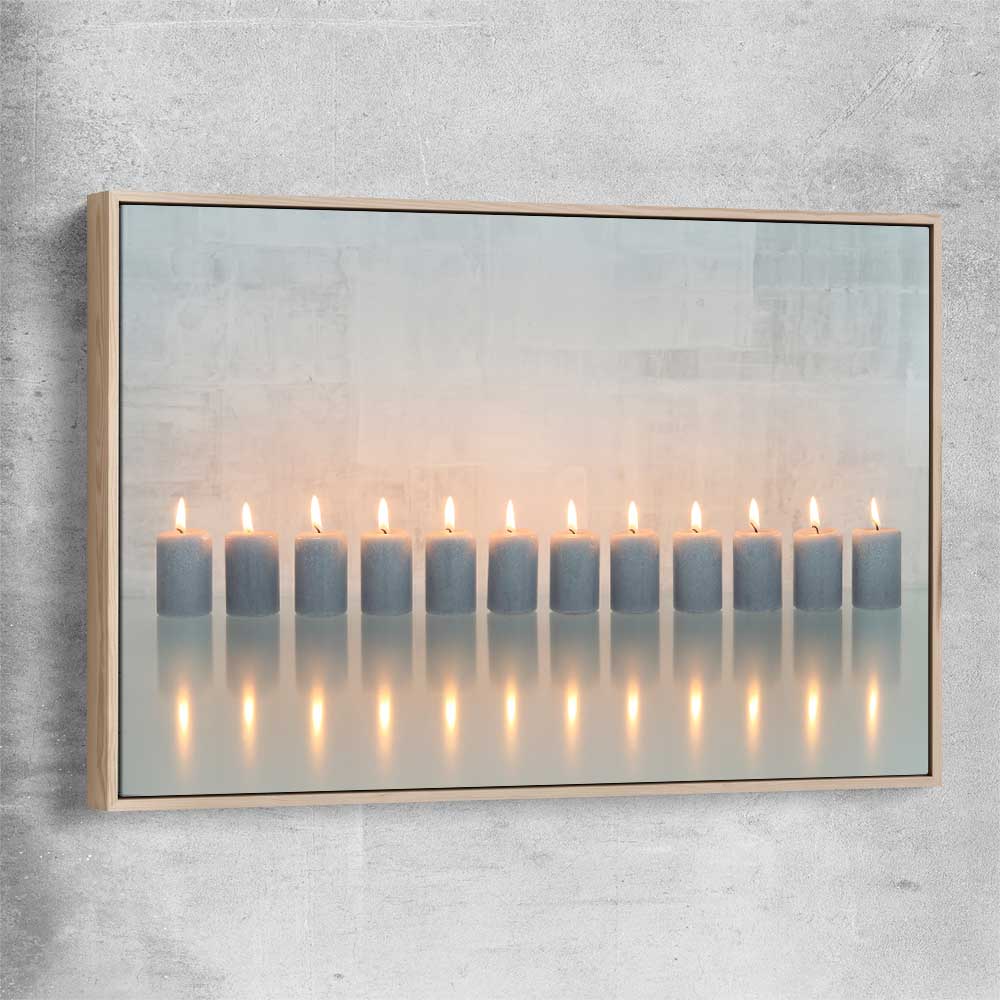 Candle Meditation raw oak framed canvas - part of our high quality canvas abstract wall art collection