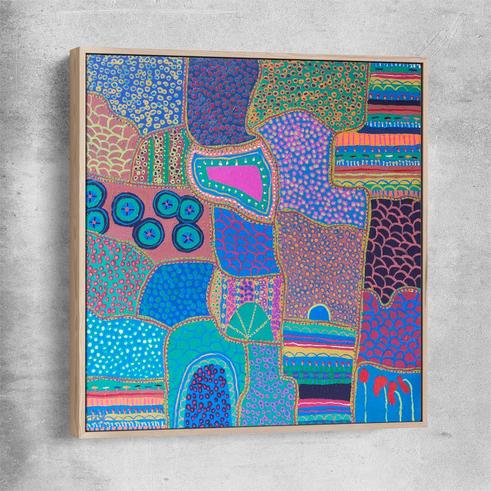 Colour has Life raw oak framed canvas - part of our high quality canvas abstract wall art collection
