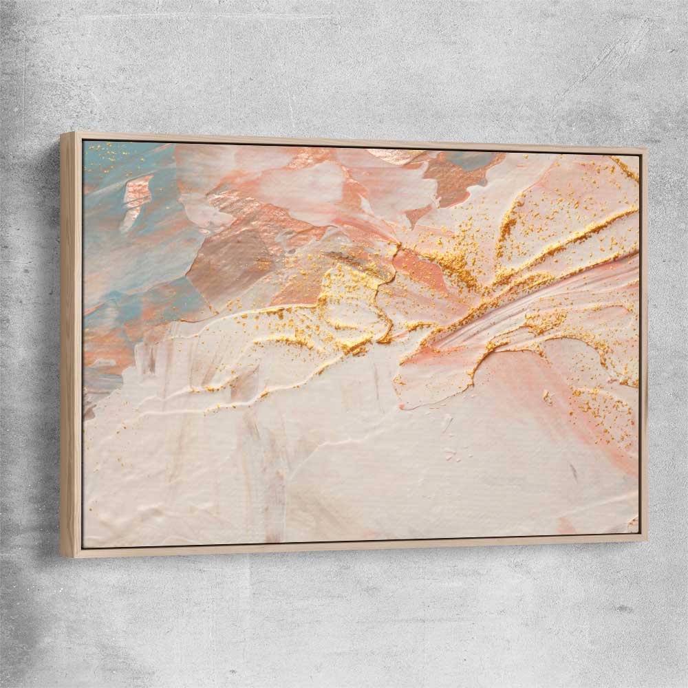 Cream Layers raw oak framed canvas - part of our high quality canvas abstract wall art collection