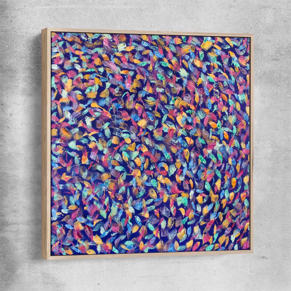 Depths of Colour raw oak framed canvas - part of our high quality canvas abstract wall art collection