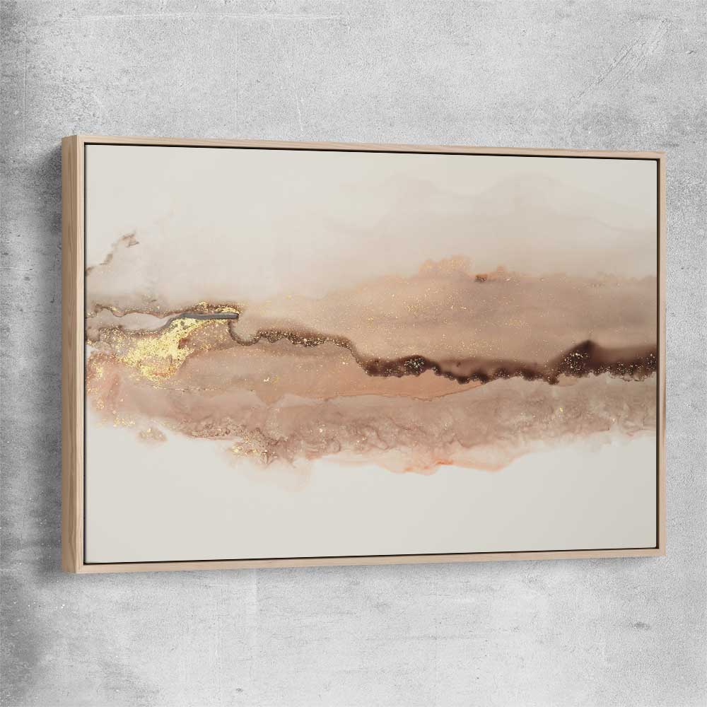 Earthen Glitter raw oak framed canvas - part of our high quality canvas abstract wall art collection