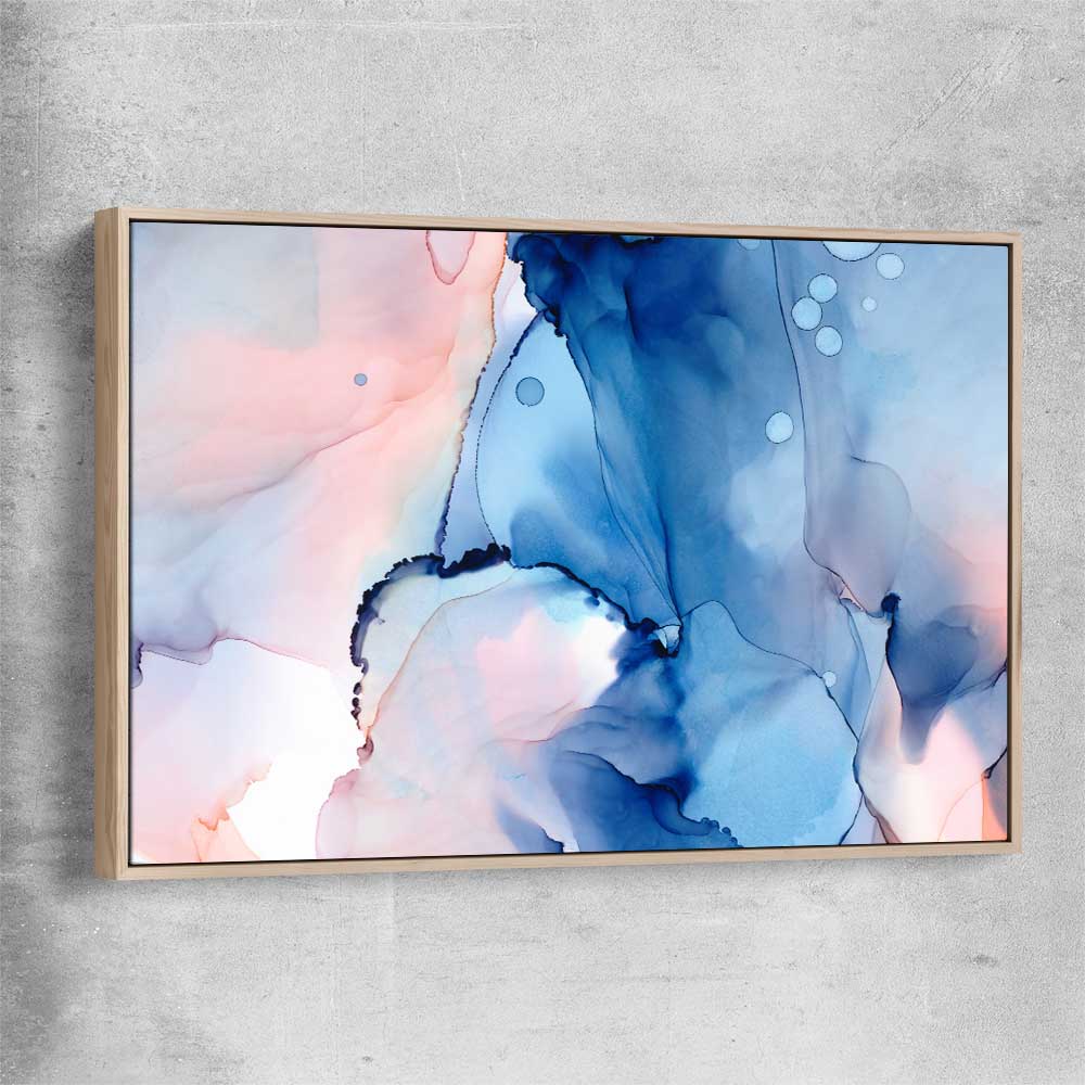 Ethereal Smoke raw oak framed canvas - part of our high quality canvas abstract wall art collection