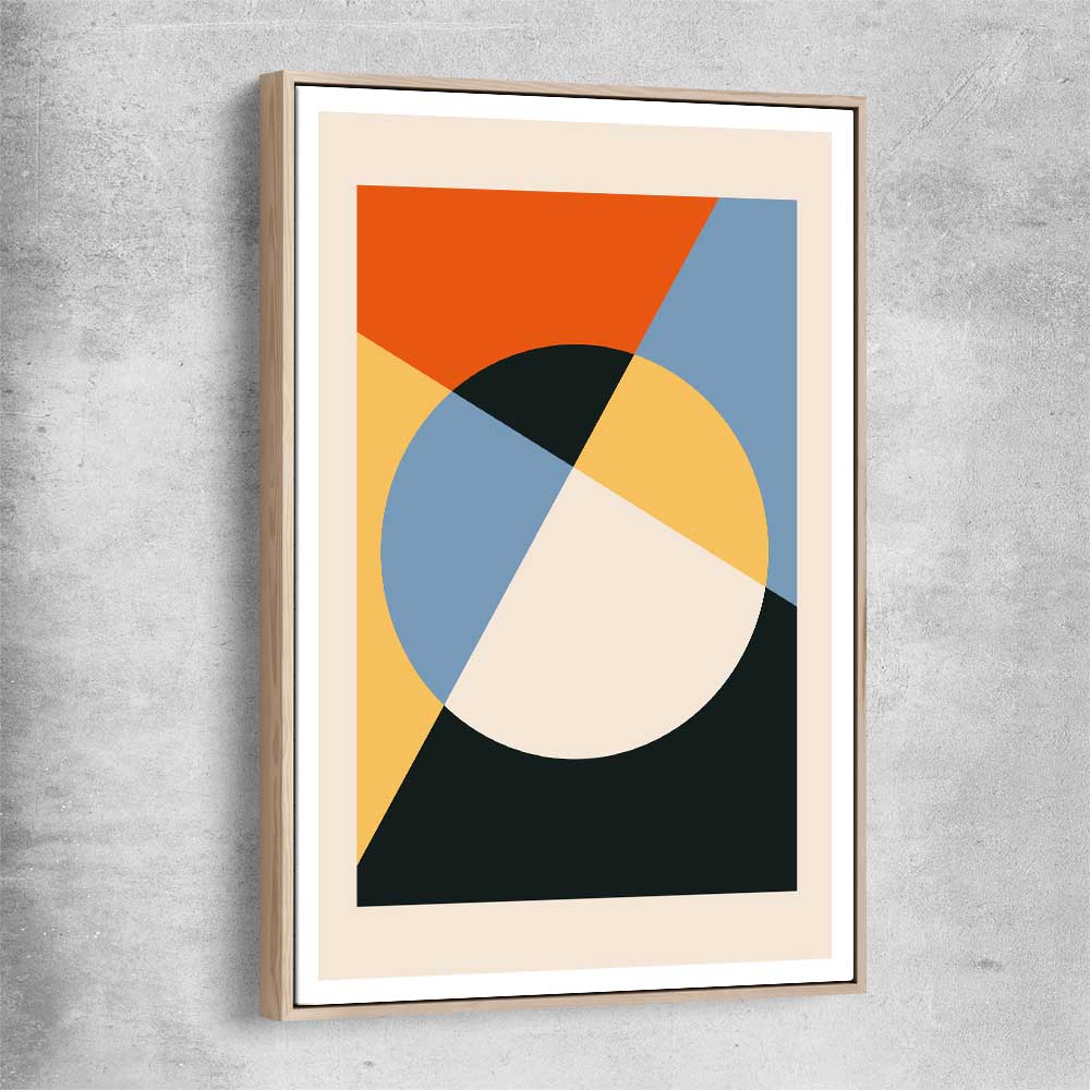 Geometry Burst One raw oak framed canvas - part of our high quality canvas abstract wall art collection