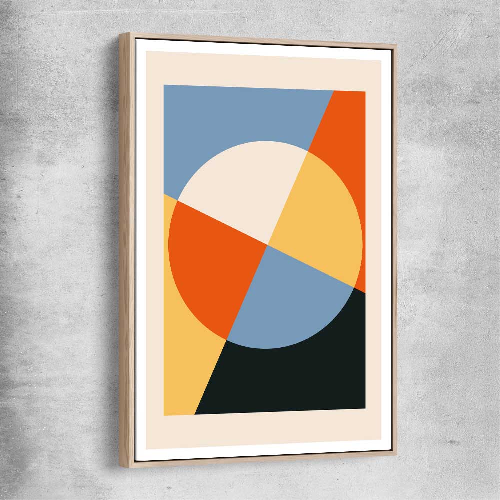 Geometry Burst Three raw oak framed canvas - part of our high quality canvas abstract wall art collection