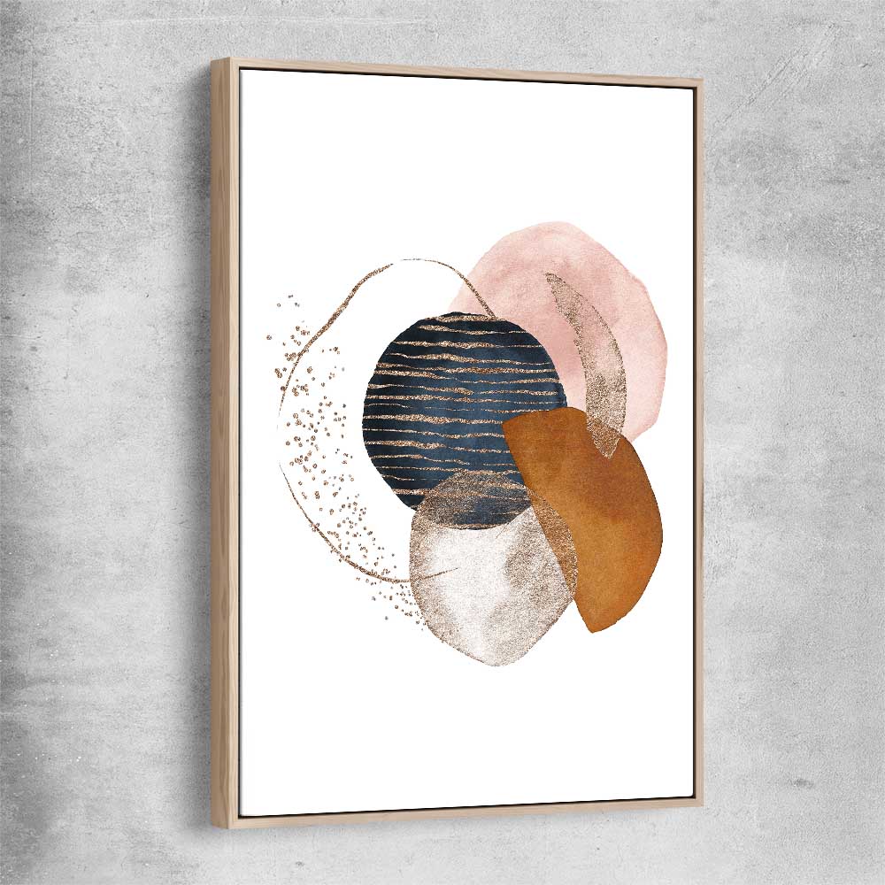 Gold Glitter raw oak framed canvas - part of our high quality canvas abstract wall art collection