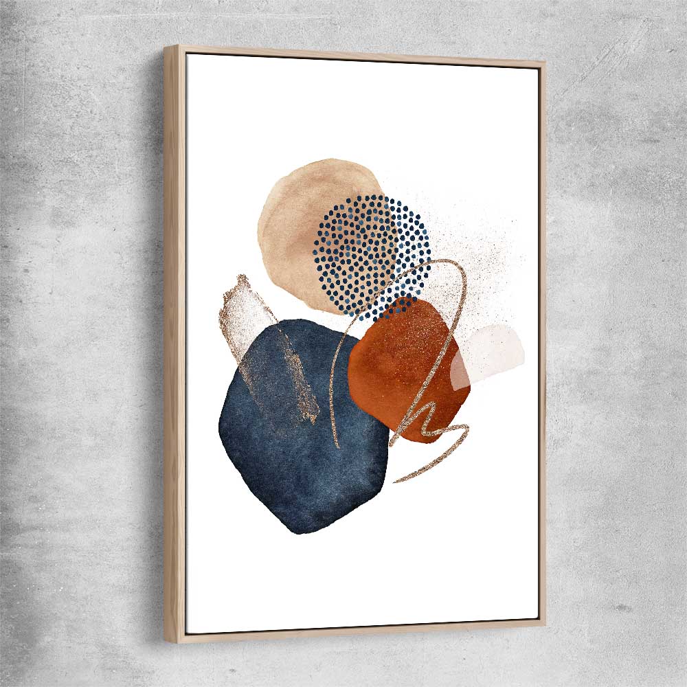 Golden Lines raw oak framed canvas - part of our high quality canvas abstract wall art collection