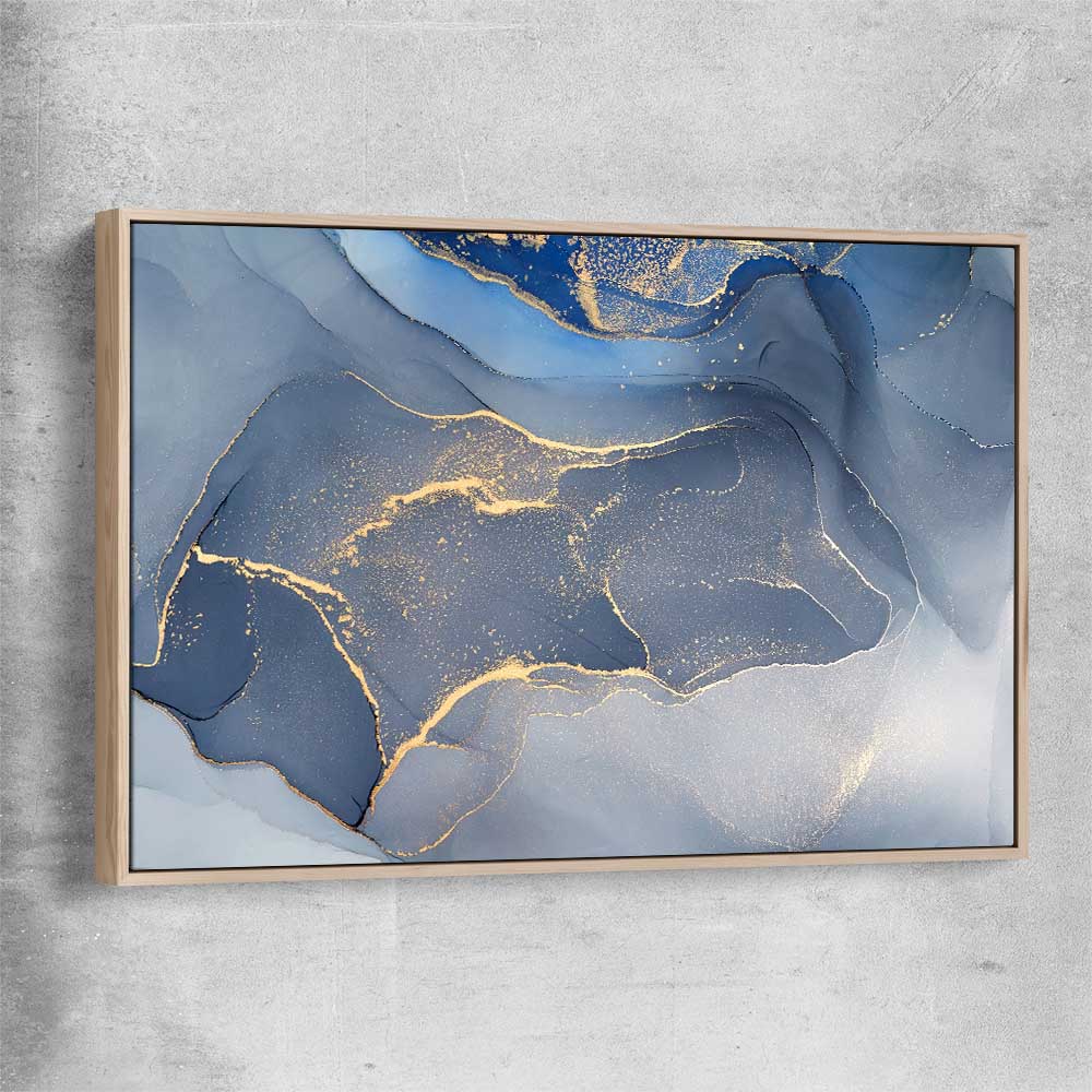 Golden Marble raw oak framed canvas - part of our high quality canvas abstract wall art collection