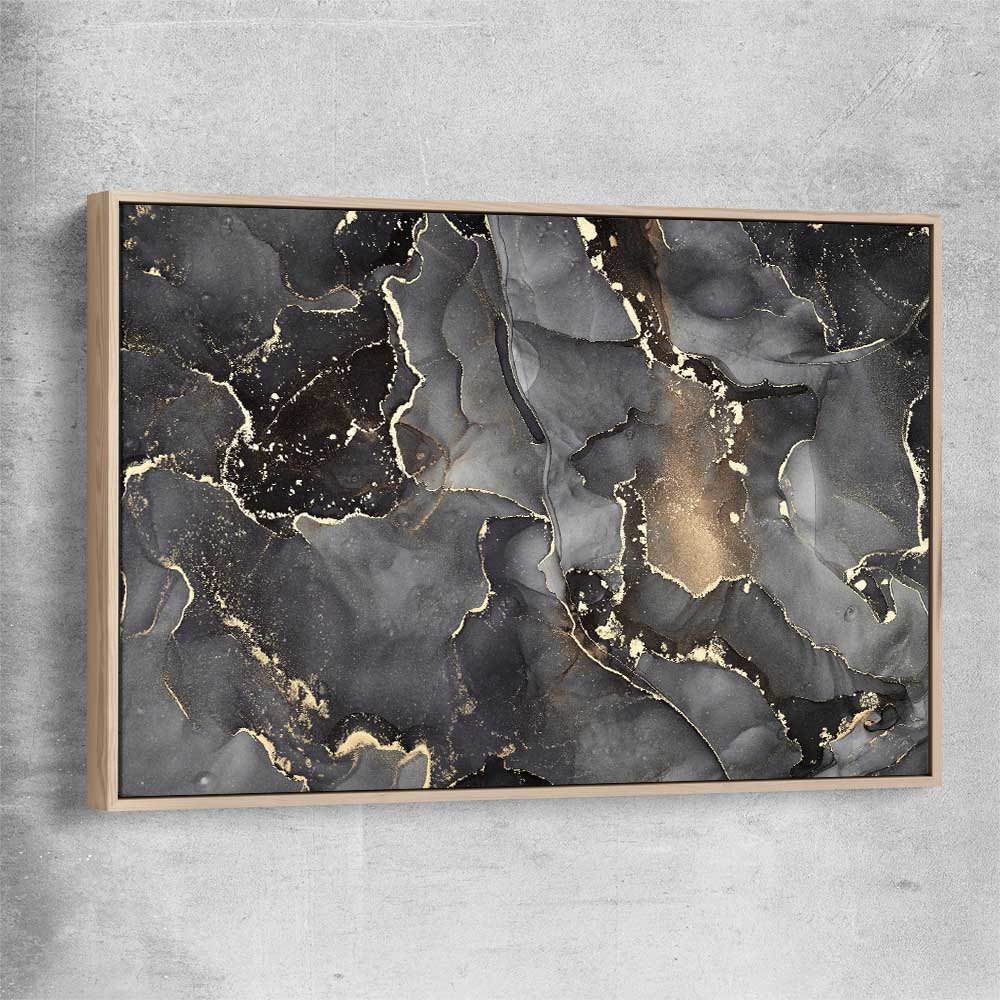 Grey Vapours raw oak framed canvas - part of our high quality canvas abstract wall art collection