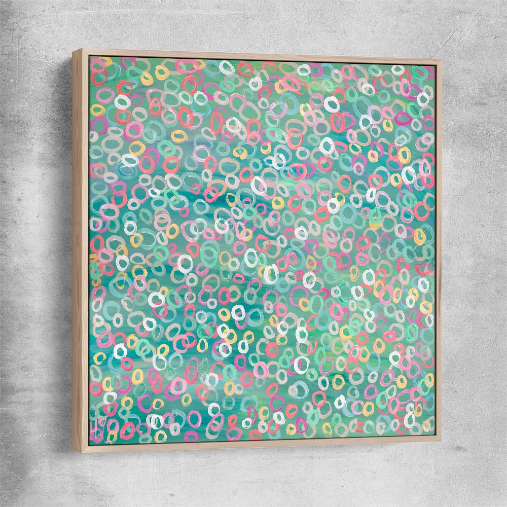 Healthy Molecules raw oak framed canvas - part of our high quality canvas abstract wall art collection